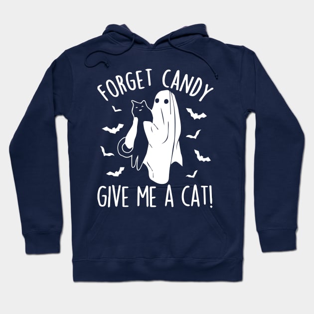 Funny Ghost Black Cat Forget Candy Give Me A Cat Halloween Hoodie by YOUNESS98